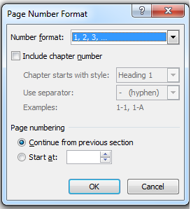 format page number